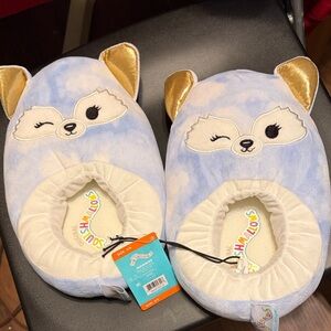 Squishmallows Melani the Blue Arctic Fox slippers